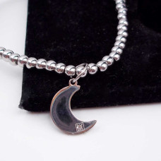 10 pz Charms acciaio luna con strass 15.5 mm 10 pz Charms acciaio luna con strass 15.5 mm