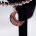 10 pz Charms acciaio luna con  strass 15.5 mm