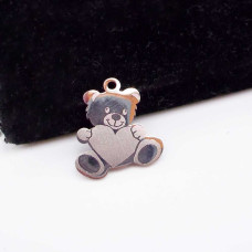 10 pz Charms acciaio orsetto 15x13 mm 