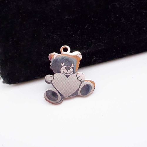 10 pz Charms acciaio orsetto 15x13 mm 