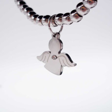 10 pz Charms angelo acciaio con strass 15x15.6 mm 10 pz Charms angelo acciaio con strass 15x15.6 mm