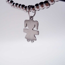 10 pz Charms bambina acciaio 16x10 mm