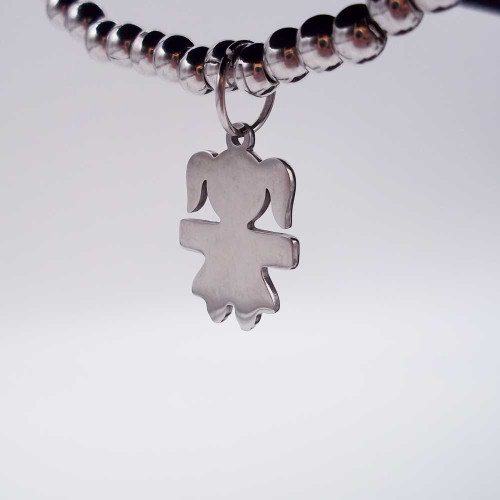 Charms bambina acciaio 16x10 mm 1 pz