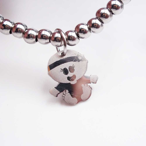 Charms bimba 13.7x12.4 mm acciaio pacco 1 pz