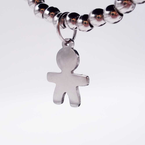 Charms bimbo acciaio 16.5x11.2 mm pacco 1 pz