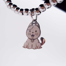 Charms gattino acciaio 15.3x10 mm 1 pz