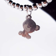 10 pz Charms orsetto acciaio 13.7x11.7 mm