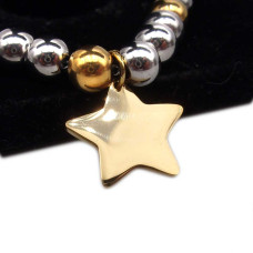 Charms stella acciaio oro 14.2x15 mm pacco 1 pz