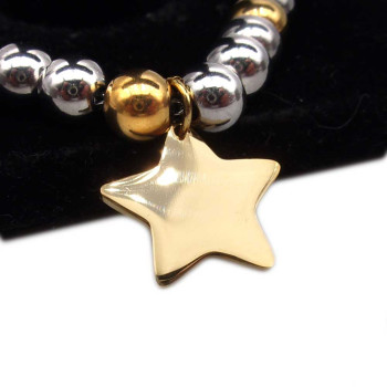 10 pz Charms stella acciaio oro 14.2x15 mm 