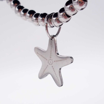 10 pz Charms stella marina acciaio 14.7 mm