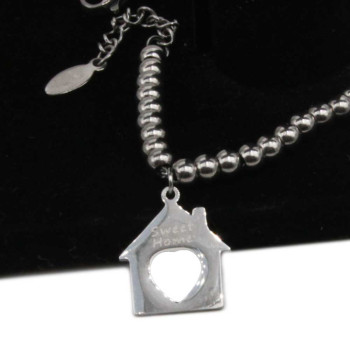 Charms casetta scritta sweet home 21x19 mm pacco 1 pz