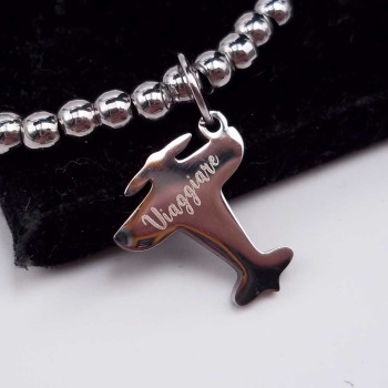 10 pz Charms aereo scritta Viaggiare 15.6x14 mm