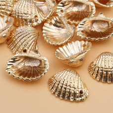 Chamrs conchiglia 21x18 mm gold plated 1 pz