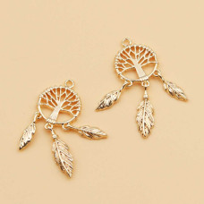 Charms albero della vita scacciapensieri Gold plated 26mm 1 pz