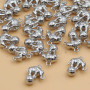 Charms elefantino su palla white gold plated 12x9 mm 1 pz