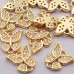 Charms con strass bianchi farfalla 9.1x9.4 mm oro pacco 1 pezzo