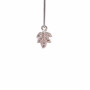 Charms foglia argento in ottone con strass 8.8x6 mm 1 pz