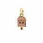 Charms gelato in ottone dorato con strass 13.2x7.5 mm 1 pz