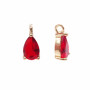 Charms in ottone con strass rosso scocca oro 8.7x4.3 mm 1 pz