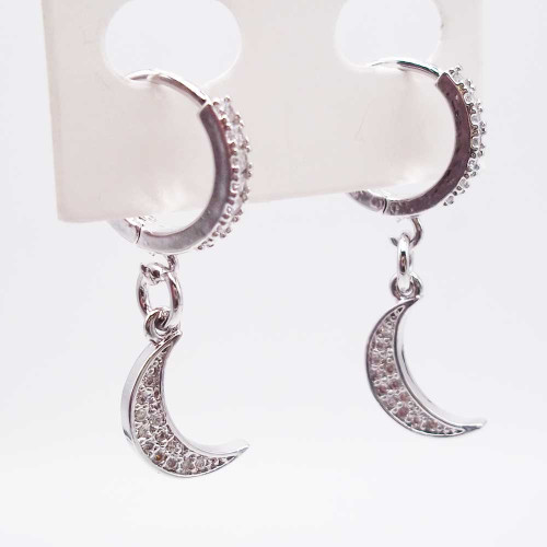 Charms Luna con strass 14 mm pacco 1 pz