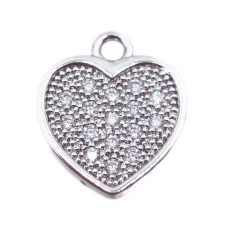Cuore ottone 17.6x14.5 con strass pacco 1 pz