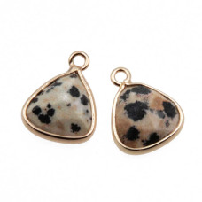 Charms in pietra dura triangolo diaspro dalmata 14x11 mm conf. 2 pz
