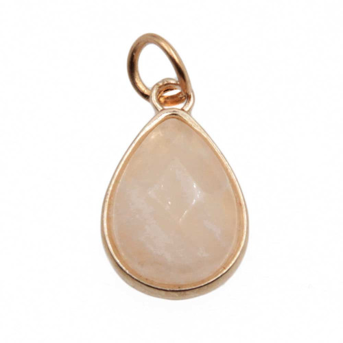 Charms pietre dure agata pesca 18x12 mm conf 2 pz