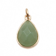 Charms pietre dure giada verde 19x12 mm conf 2 pz