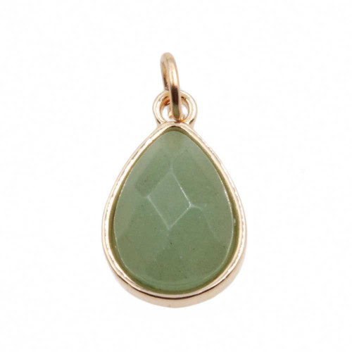 Charms pietre dure giada verde 19x12 mm conf 2 pz