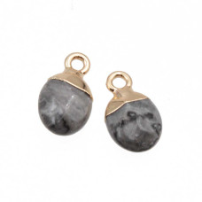 Charms pietre dure gocce diaspro13x8 mm conf. 2 pz