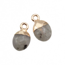 Charms pietre dure gocce labradorite 13x8 mm conf. 2 pz