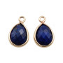 Charms pietre dure gocce lapislazzuli 14x7 mm conf. 2 pz