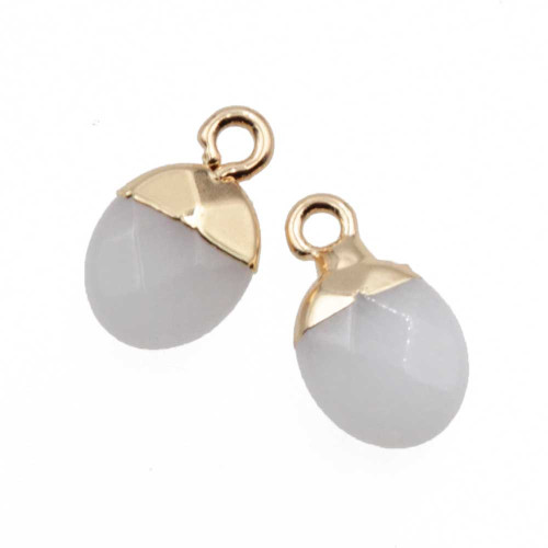 Charms pietre dure gocce quarzo 13x8 mm conf. 2 pz