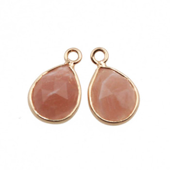Charms pietre dure ovale agata rosa 14x9 mm conf. 2 pz