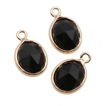 Charms pietre dure ovale onice14x9 mm conf. 2 pz