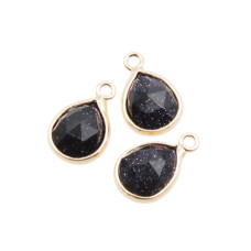 Charms pietre dure pietra del sole 14x7 mm conf. 2 pz