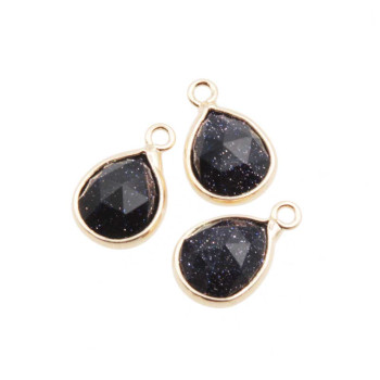 Charms pietre dure pietra del sole 14x7 mm conf. 2 pz