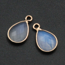 Charms pietre dure pietra di luna 14x8 mm conf. 2 pz