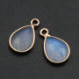 Charms pietre dure pietra di luna 14x8 mm conf. 2 pz