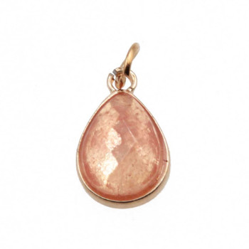 Charms pietre dure pietra di luna rosa 19x12 mm conf 2 pz