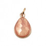 Charms pietre dure pietra di luna rosa 19x12 mm conf 2 pz