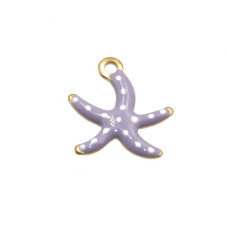 Charms smaltato stella marina 11 mm acciaio lilla conf. 5 pz Charms smaltato stella marina 11 mm acciaio lilla conf. 5 pz
