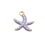 Charms smaltato stella marina 11 mm acciaio lilla conf. 5 pz