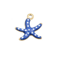 Charms smaltato stella marina acciaio blu 11 mm conf. 5 pz Charms smaltato stella marina acciaio blu 11 mm conf. 5 pz