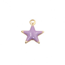 Charms stella acciaio lilla oro 8.5 mm conf. 5 pz