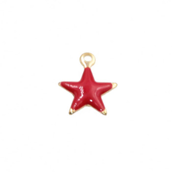 Charms stella acciaio rosso oro 8.5 mm conf. 5 pz