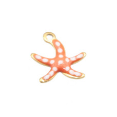 Charms stella marina acciaio arancio 11 mm conf. 5 pz