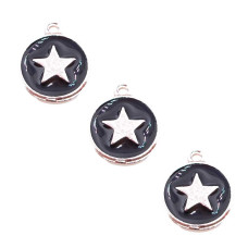 Charms smaltato stella oro rosa color 12 mm 1 pz