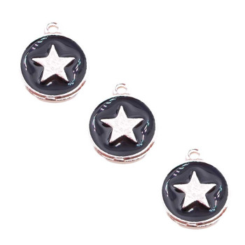 Charms smaltato stella oro rosa color 12 mm 1 pz