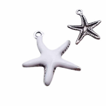 Charms stella marina bianca smaltata 20.7 mm pacco 1 pz